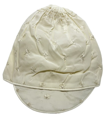 Vintage 50s Asymmetric Satin Cocktail Hat Pearls Beads  display picture 2