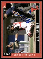 2009 Lansing Lugnuts AJ A.J. JIMENEZ Signed Card autograph auto BLUE JAYS