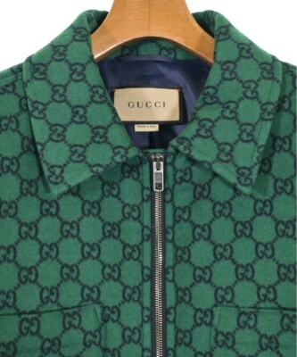 GUCCI Blouson Jackets (Other) GreenxNavy(Patterned) 2200551070011