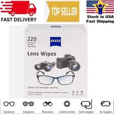 ZEISS Lens Cleaning Wipes 200 Ct | Pre-Moistened Streak-Free Eyeglass Cleaner.