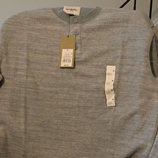 Goodfellow  Co Men's Blue Knit Henley Sweater Button Pullover Standard Fit M
