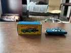 VINTAGE 1960'S LESNEY DIECAST METAL MATCHBOX CAR + BOX BLUE MERCEDES BENZ 300 SE