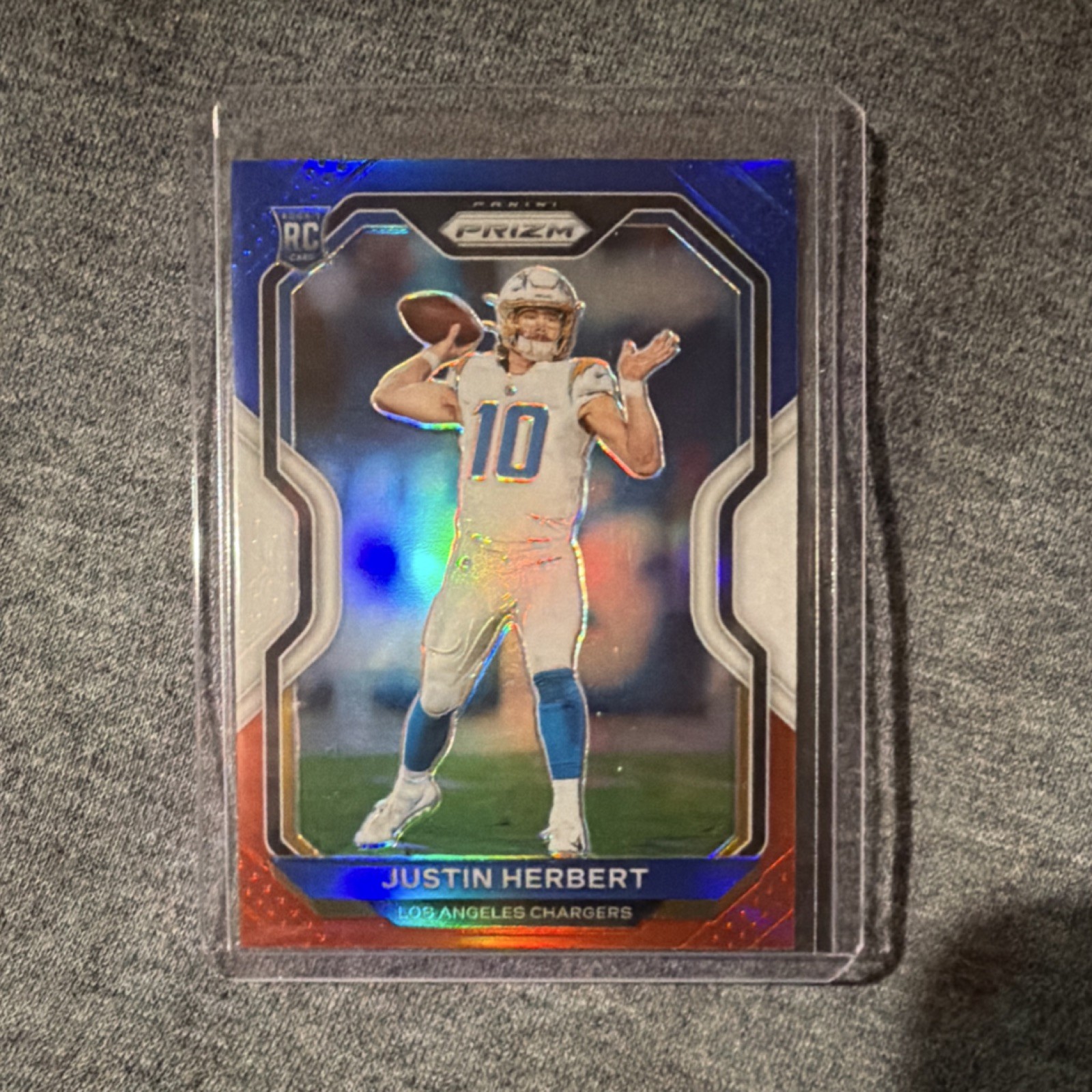 2020 Panini Prizm Rookie Justin Herbert #325 Red White & Blue Chargers