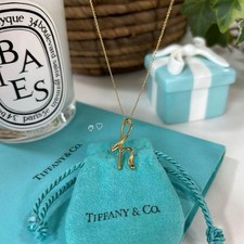 Tiffany Letter H Necklace, 18K Gold, Initial, Alphabet