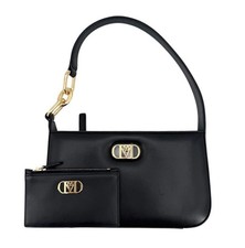 MCM Mode Travia Shoulder Bag In Black Lamb Leather And Card Case Wallet