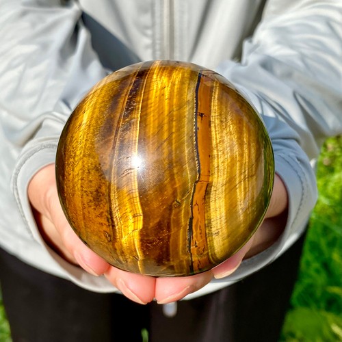 465G Natural Tiger's eye stone quartz Sphere crystal ball rock Healing - Picture 14 of 19
