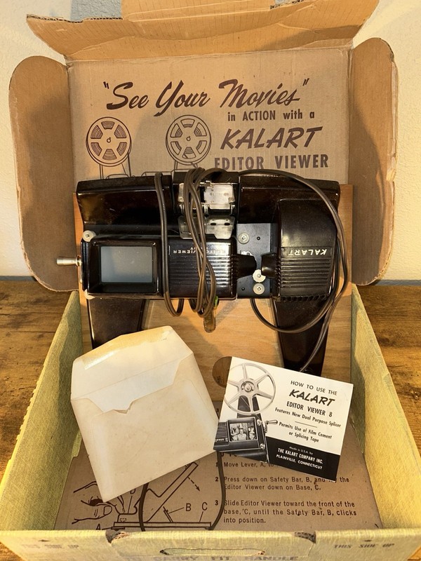 Vintage Kalart Editor Viewer Eight EV-8 41E 8mm Film Viewer Box Manual