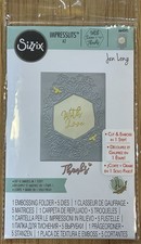 Sizzix Impresslits Floral Hexagon Frame Embossing Folder by Jen Long 664245 NEW