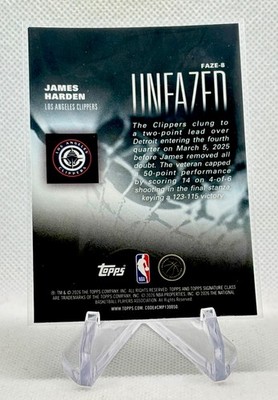 2025-26 Topps Signature Class James Harden Unfazed Insert #FAZE-8