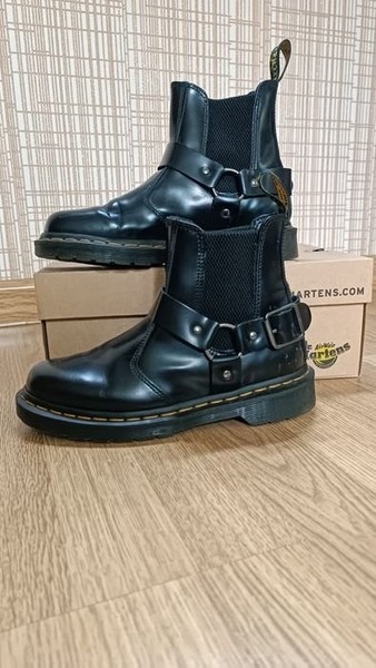 Herren Dr. Martens Stiefel Schwarz Leder 38