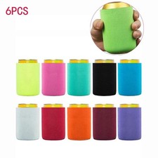 6PCS Reusable Beer Can Cooler Sleeves Insulated Drink Holder for Cans Bottles
