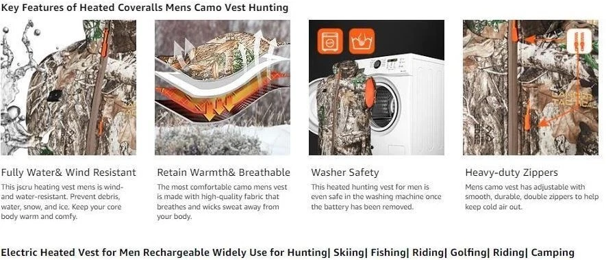 USB Heated Vest Lightweight Hunting Hiking with 10000 Mah Battery Pack - product detail image 9