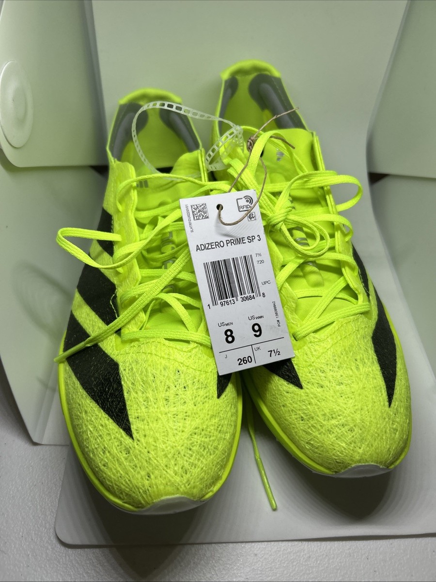 Adidas Adizero Prime SP 3 Strung Lemon Track Spike Sprint IH5800 Men\'s Size 8 All Gender Adizero Prime SP 3 Strung Track Spike - Lucid  main image 3
