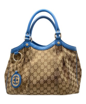 GUCCI Tote bag Suki GG canvas Blue Authentic From Japan