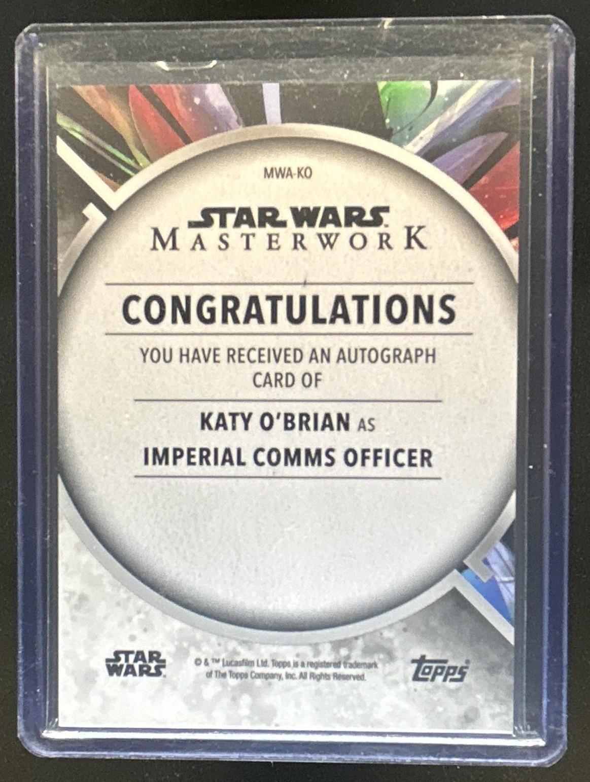 2022 Topps Star Wars Masterwork Katy O'Brian Auto Autograph #MWA-KO view 2
