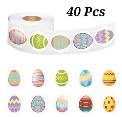 40x Frohe Ostern Ei Hase Korb Aufkleber Party Etiketten Geschenk Basteln 2,5cm