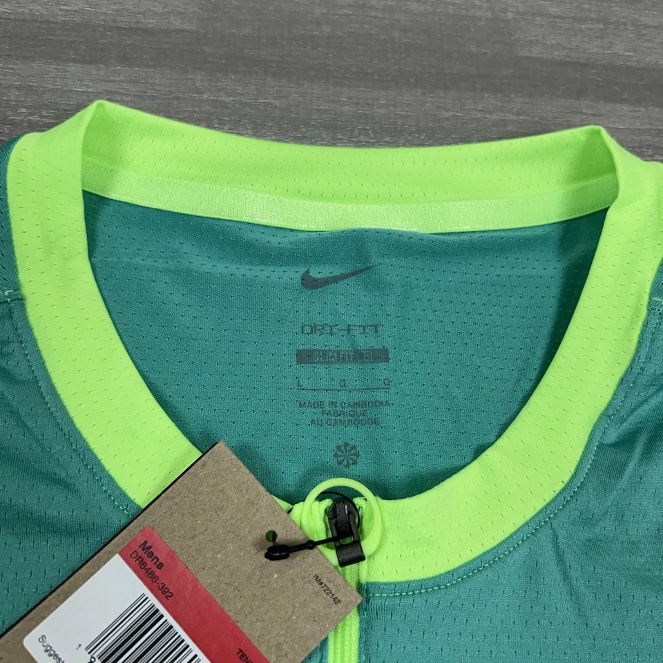 Nike Court Dri-Fit ADV Long Sleeve Tennis Shirt Mens Large DR6486-392 Teal $75 - Image 3 of 4