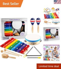 Montessori Musical Instruments Set for Toddlers - Xylophone, Tambourine More