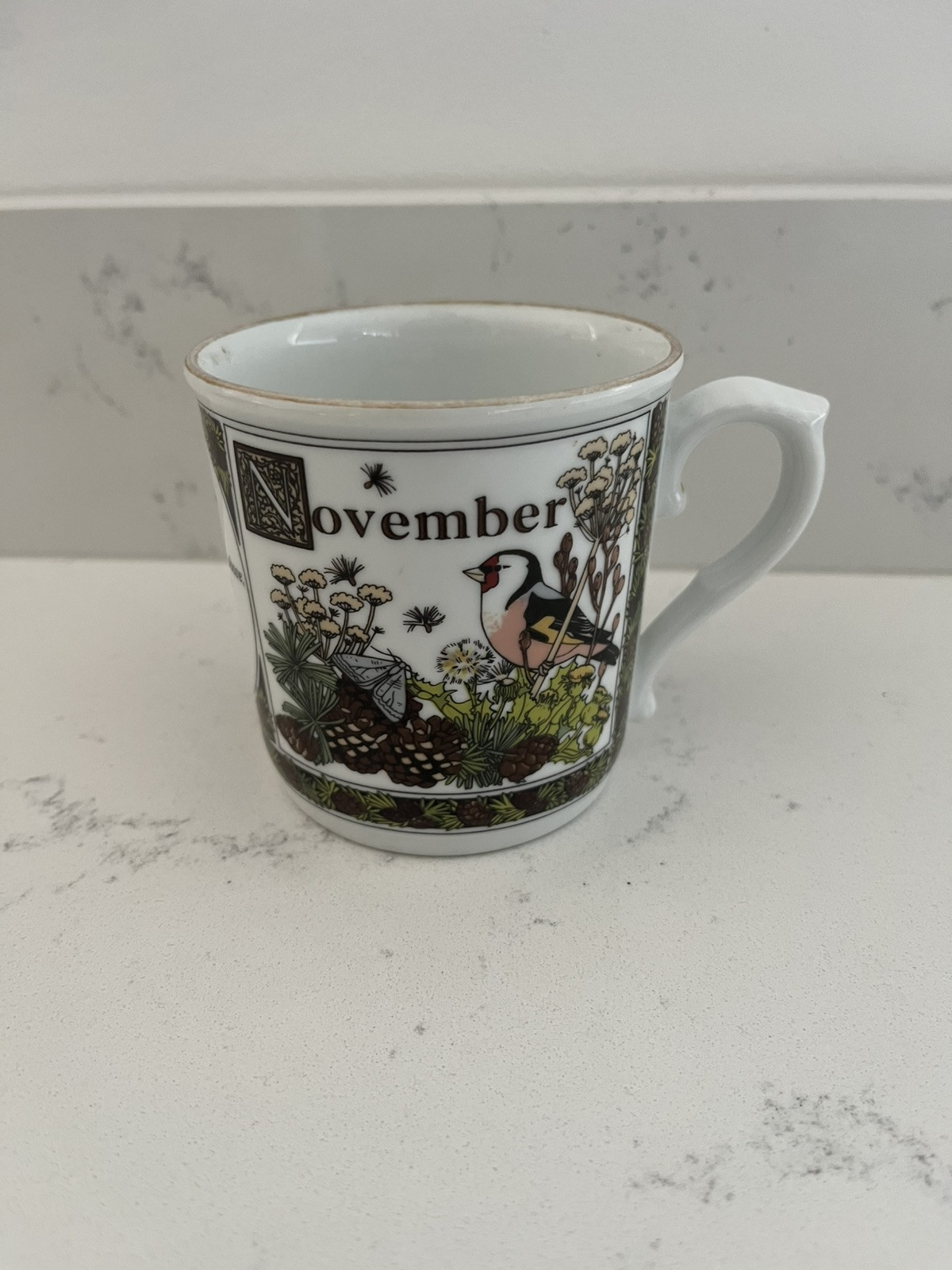 Vintage Royal Worcester Sue Scullard Months of The Year November Mug Cup VGC