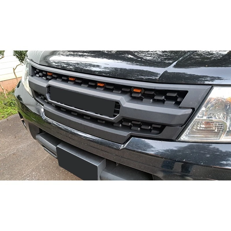 Black Front Grille Fit For 2009-2019 NISSAN Frontier Bumper Grill With LED Light - Image 3 of 4