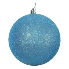 Vickerman 3" Plastic Ball Ornaments in Glitter Turquoise (Set of 12)