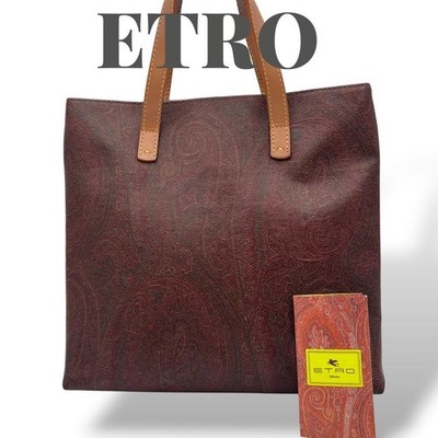Eroto Vhtf Etro Tote Bag Paisley Pattern Burgundy Vintage Women Rare Luxury Desi