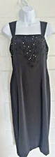 Anage Evenings Black Beaded Maxi Dress Women's Size 6 Formal Evening Gown