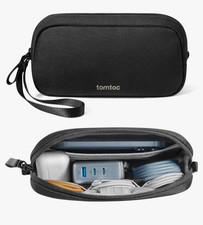 tomtoc Black Tech Organizer Bag Case for Accessories Cables Chargers Travel, NEW