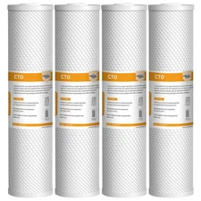 4 Pack Big Blue 20"x4.5" Whole House CTO Coconut Shell Carbon Block Water Filter