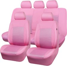 Pink Leather Seat Cover Automotive Breathable Universal Car Seat Cover Set Packa