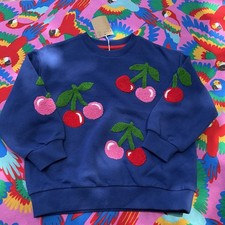 NWT Mini Boden Appliqu Cherries Sweatshirt Size 5-6