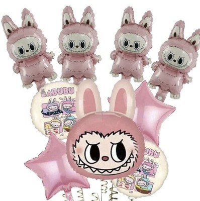 LABUB BALLOONS PARTY SUPPLIES BIRTHDAY DECORATION BALLOONS FOIL LATEX 9 Pcs