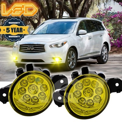 Pair Bumper LED Fogs Driving Lamps yellow For INFINITI QX60 2014-2015