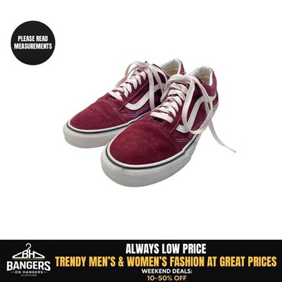 Vans Old Skool Maroon Suede Canvas Sneakers Mens 9.5 Womens 11 Skate