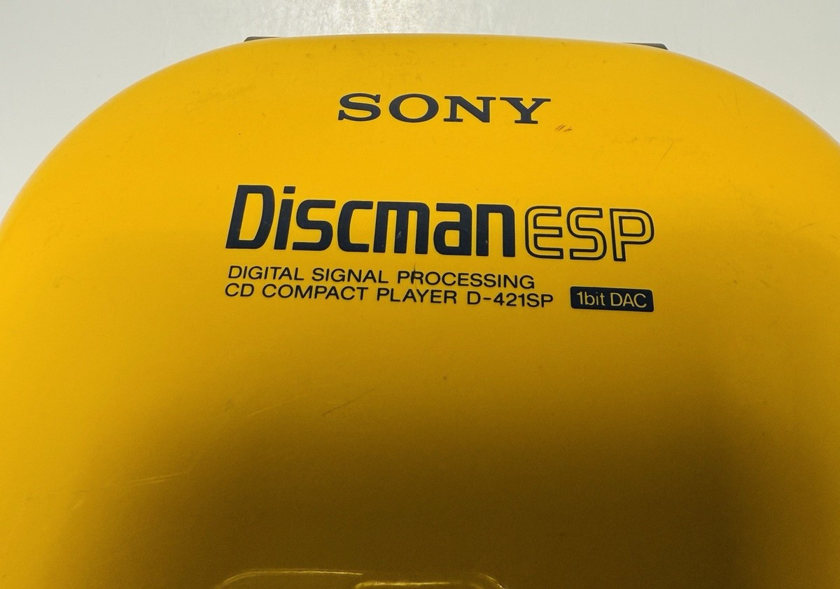 Sony Sports Discman ESP Yellow D-421SP Portable CD Player ~ NOT