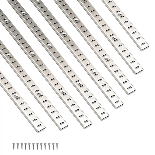 Adjustable Shelf Bracket 40 Inch 8 Pack Silver Shelf Pilaster Strips Shelf Ra...