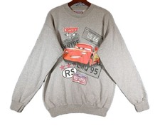 Vintage Hanes Disney Pixar Lightning McQueen Sweater M Gray
