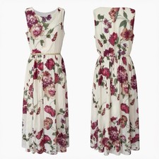 Alexa Eve Nites Maxi Dress Floral Sheer Metallic Rhinestones Sz 8 Fairy Wedding