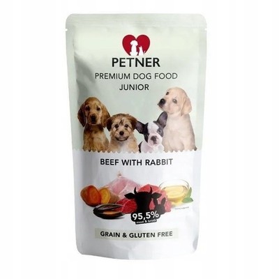 5904365050005 PETNER Junior Mini Beef with rabbit - Nassfutter für Hunde - 500g 