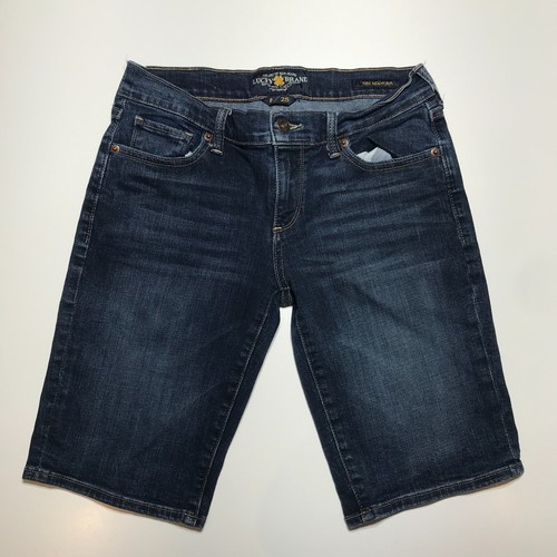 Lucky Brand The Bermuda Shorts Womens 0/25 Dark Denim Jean Low Rise 11" Inseam - 第 1/19 張圖片