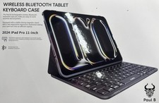 PAUL B Keyboard Case for iPad Pro 11 Inch 2024 M4 5th Gen - Polar Black
