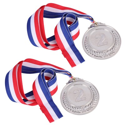  2pcs Metal Award Medaillen mit Neck Ribbon Wheats Gewinner Medaille für