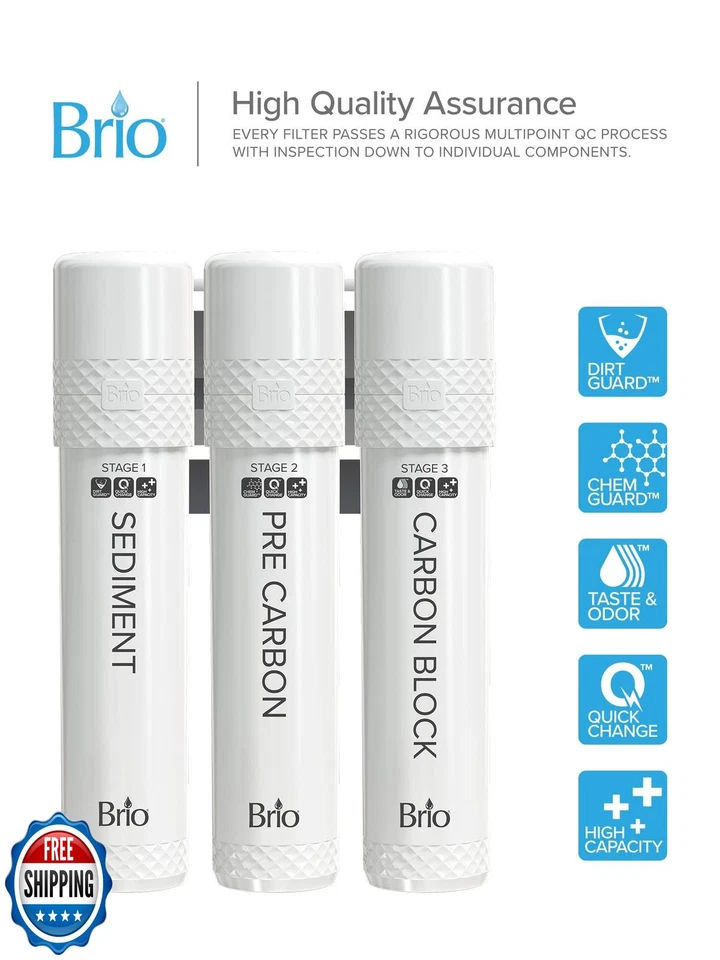 Brio 3-Stage Filter Replacement Kit for Brio 3-Stage Water Cooler Dispensers - Image 2 of 4