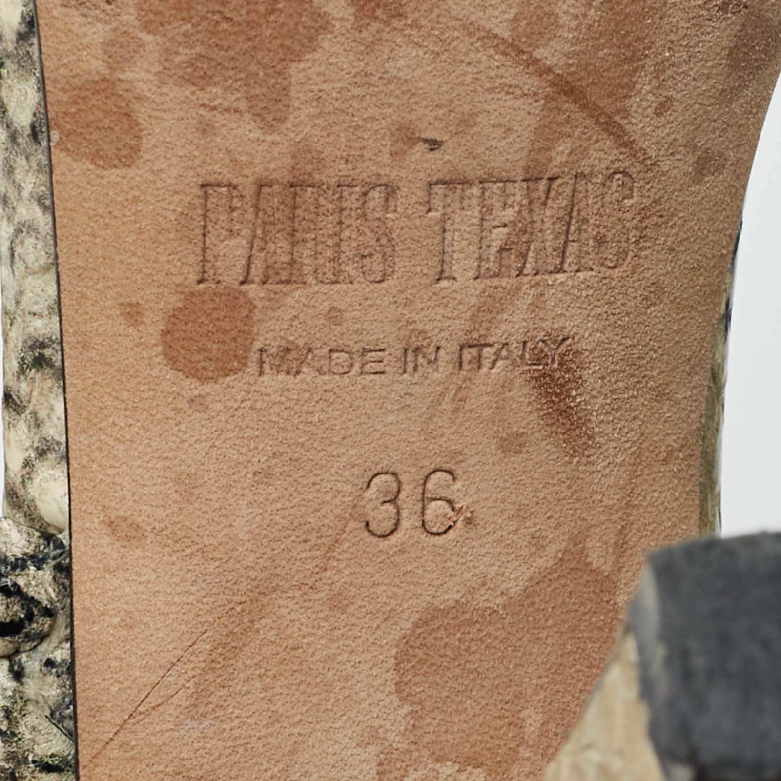 Paris Texas Size 36 GreyBlack Python Embossed Lea… - image 8