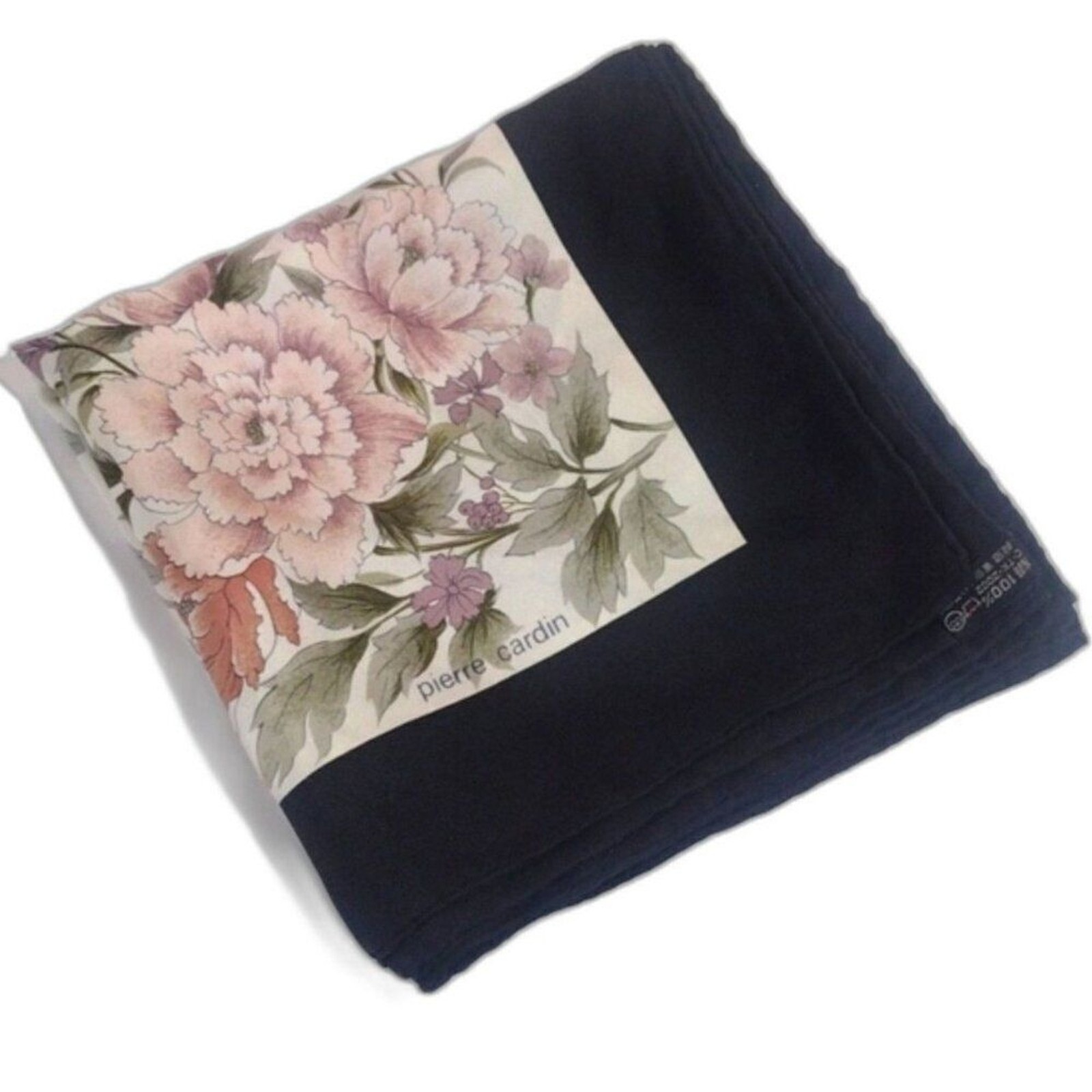 Pierre Cardin 💯% Silk Floral Print Luxury Scarf – 30x30-In Women’s Accessories image 2