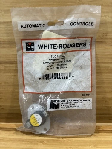 White Rodgers 3L01-120 Snap Disc Limit Control Open Fan Control