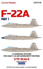 Caracal Decals 1/72 LOCKHEED MARTIN F-22A RAPTOR Part 1