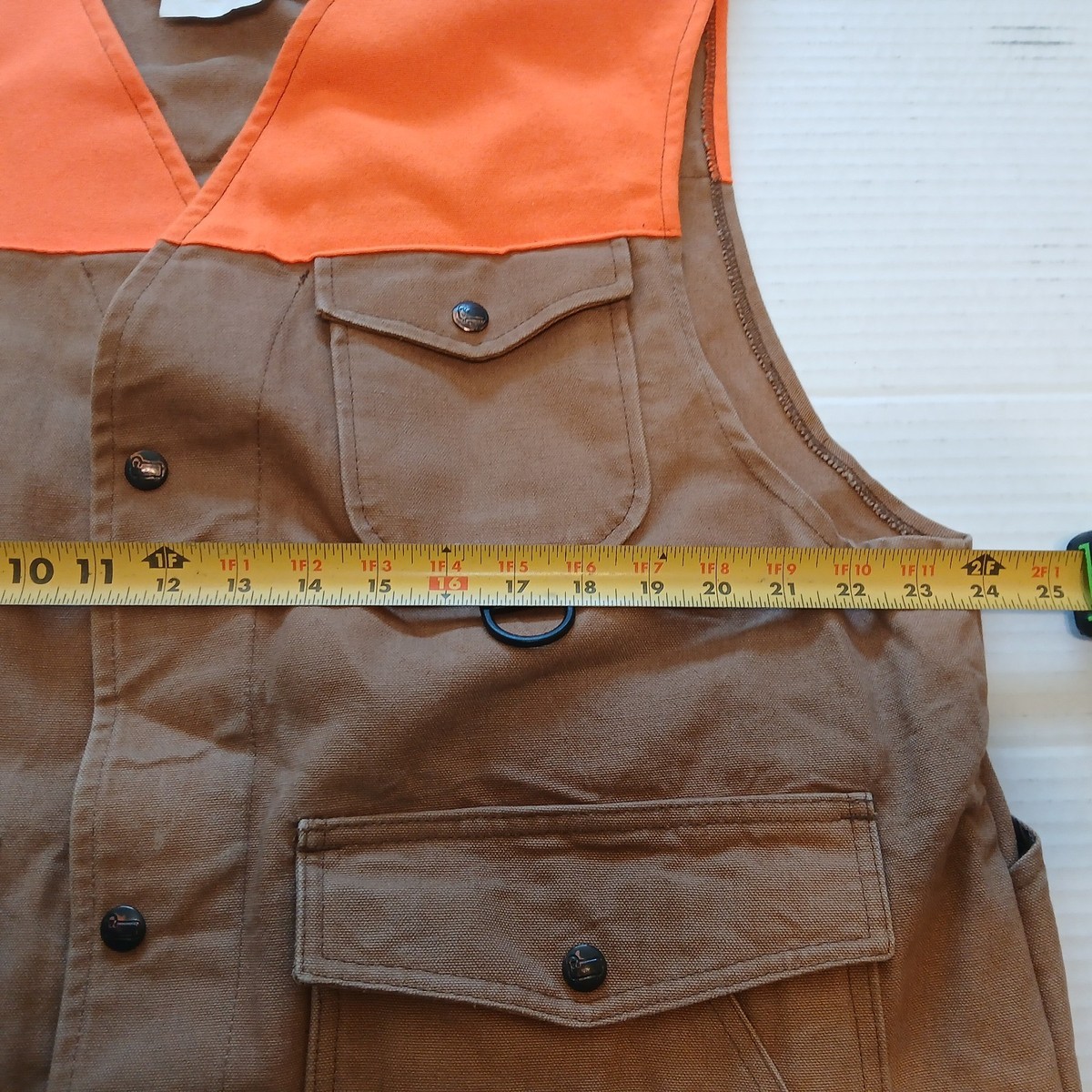 Vintage Woolrich Vest Mens Large Outdoor Utility Hunting Orange Pocket Fishing View 5