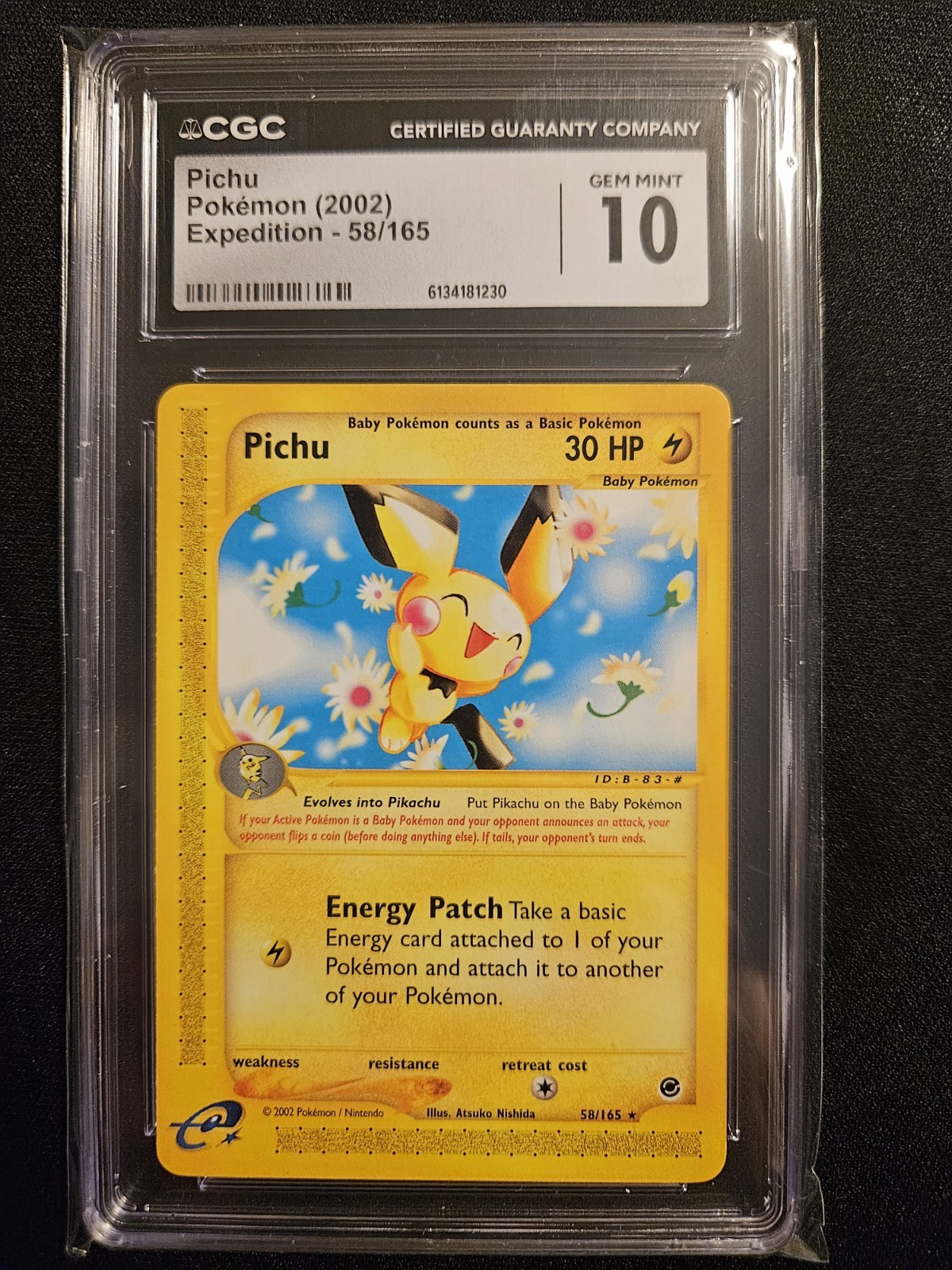 Pichu Expedition Base Set 58/165 Rare CGC 10 English Pokémon TCG 2002