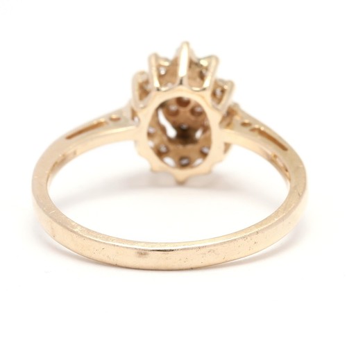 0.25ctw Diamond Cluster Ring, 14k Yellow Gold, Ring Size 6 - Picture 3 of 6